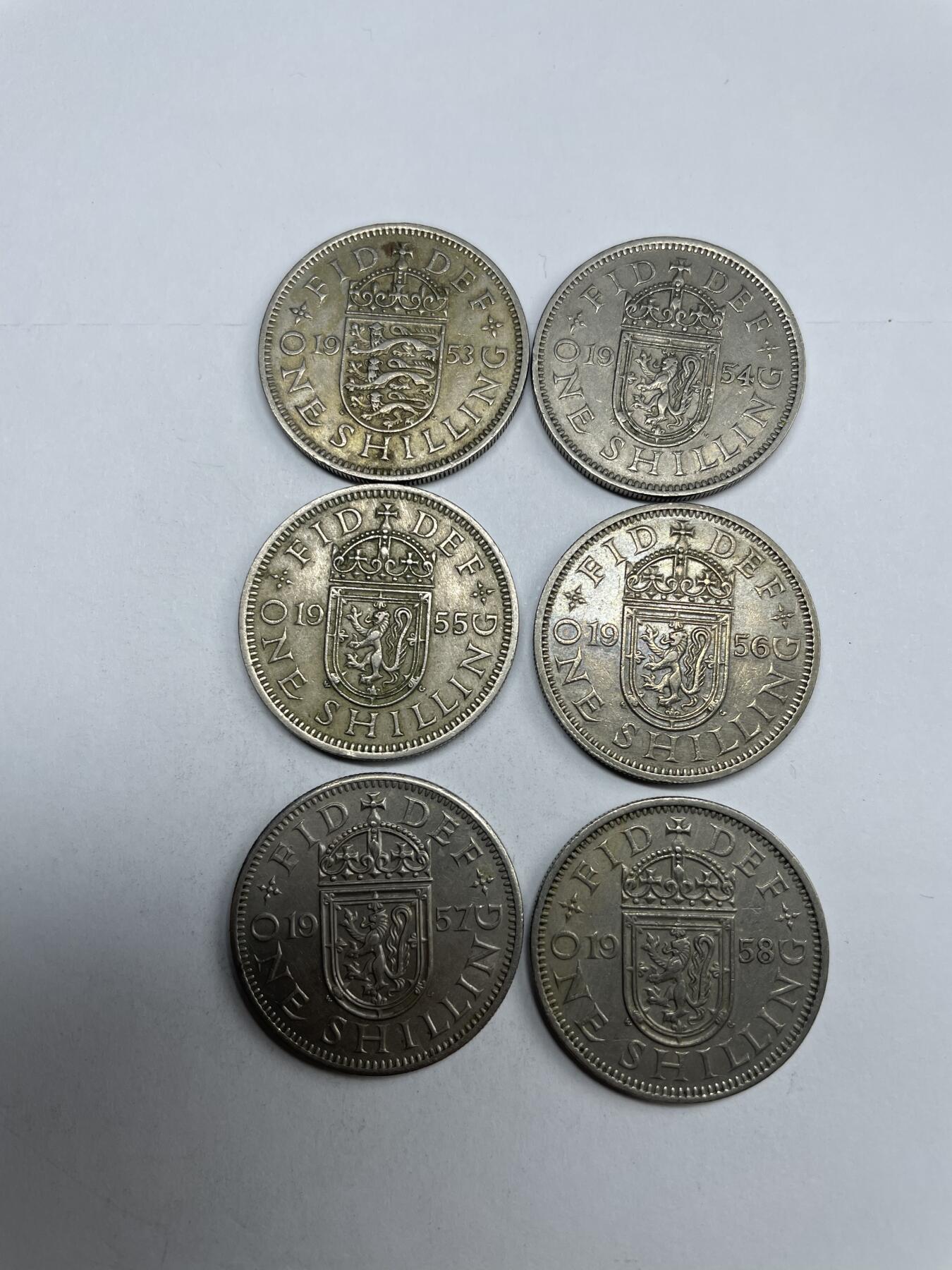2024年集古藏今外币拍卖第八期-第3场—（总第73拍） 英国1953年-1958年6个年份1先令