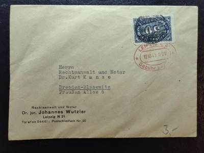 国际实寄邮封💰（拍卖）🔭专场🌟 - 1945年-德国实寄邮封-律师行公函件