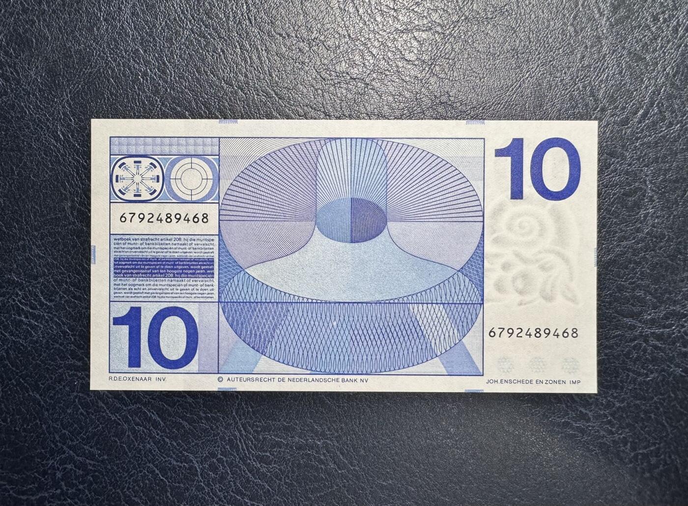 收藏联盟Quantum Auction 第350期拍卖  荷兰1968年10盾 品相UNC 票面边缘微瑕 细节如图