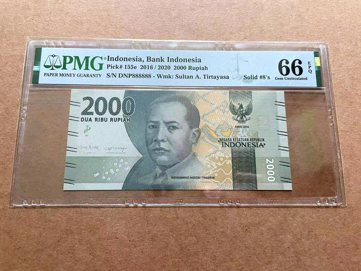 【Blue Auction】✨世界纸币精拍第486期【精】 【全同8】印尼 2016年2000卢比 PMG66EPQ  