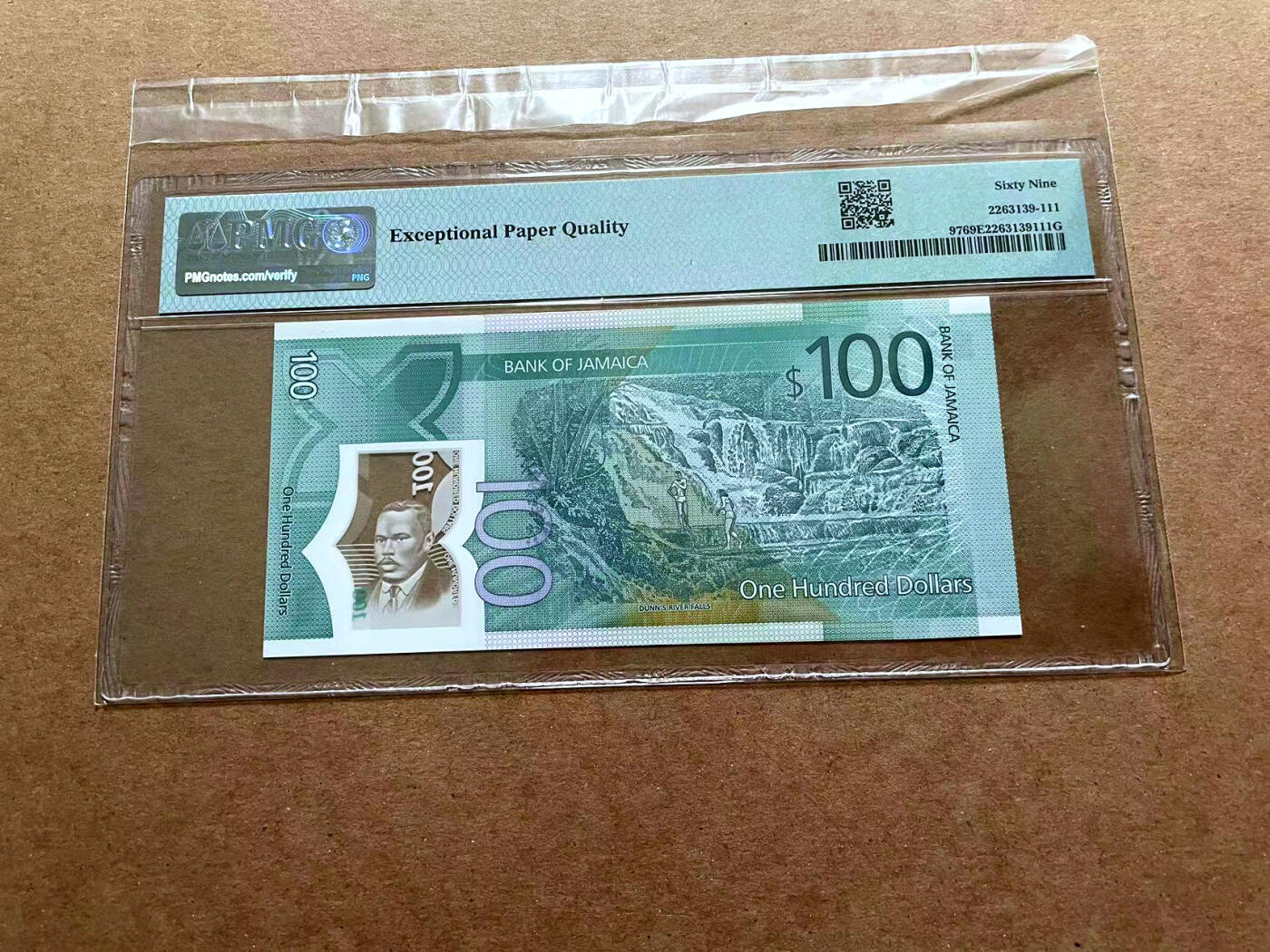 【Blue Auction】✨世界纸币精拍第486期【精】 【AA冠无47】牙买加 2022年100元 PMG69EPQ 近满分 