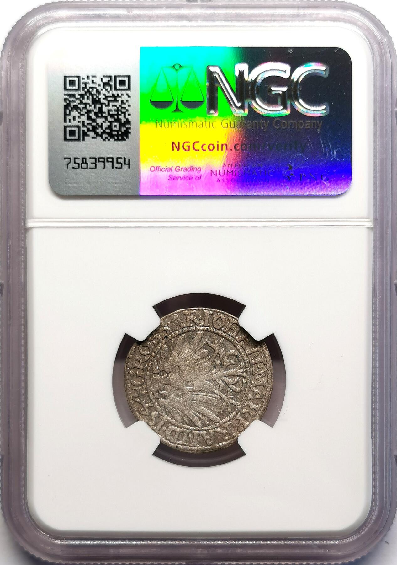 凡希社世界钱币微拍第二百七十一期 1544勃兰登堡库斯特林1格罗申银辅币NGC-AU50