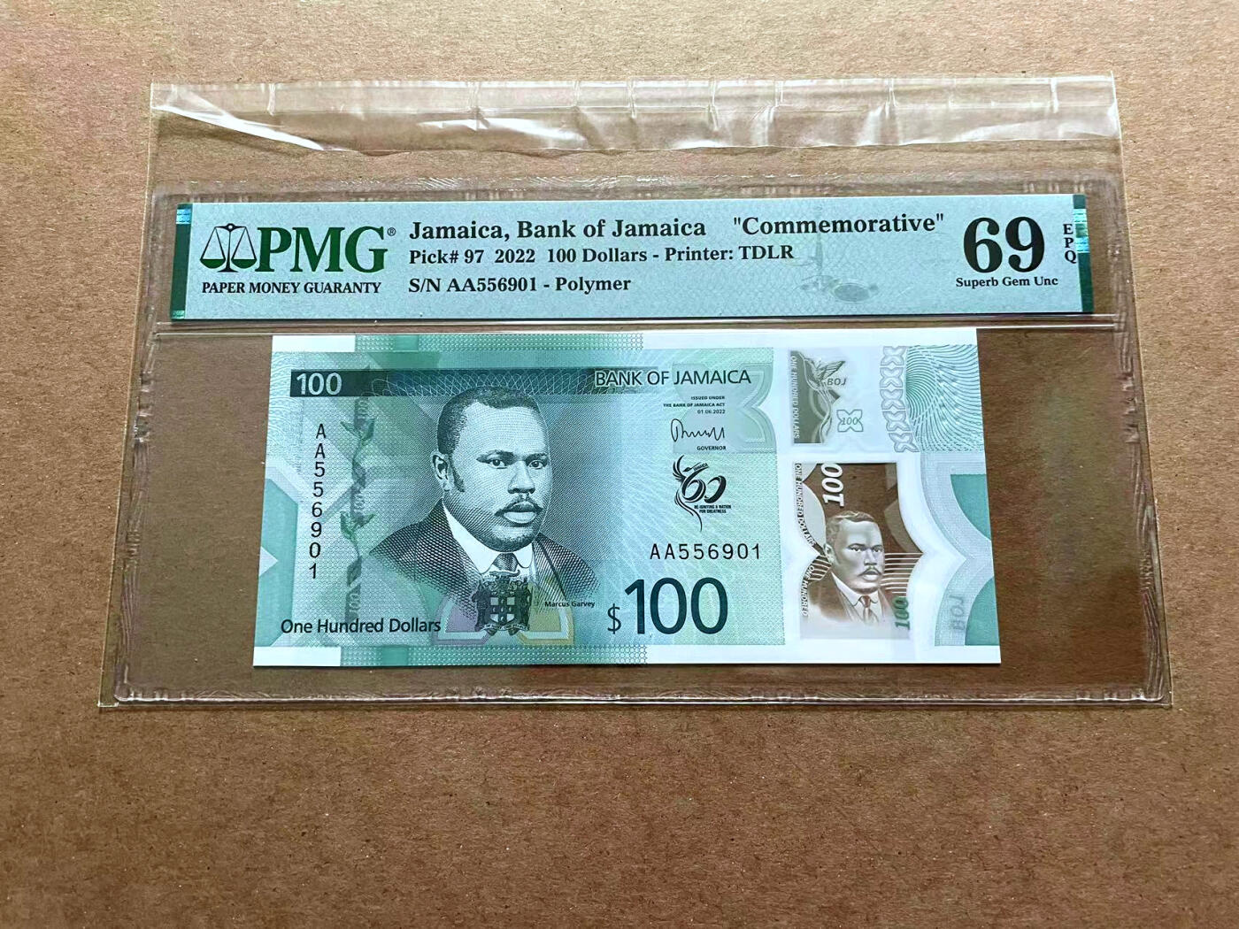【Blue Auction】✨世界纸币精拍第486期【精】 【AA冠无47】牙买加 2022年100元 PMG69EPQ 近满分 