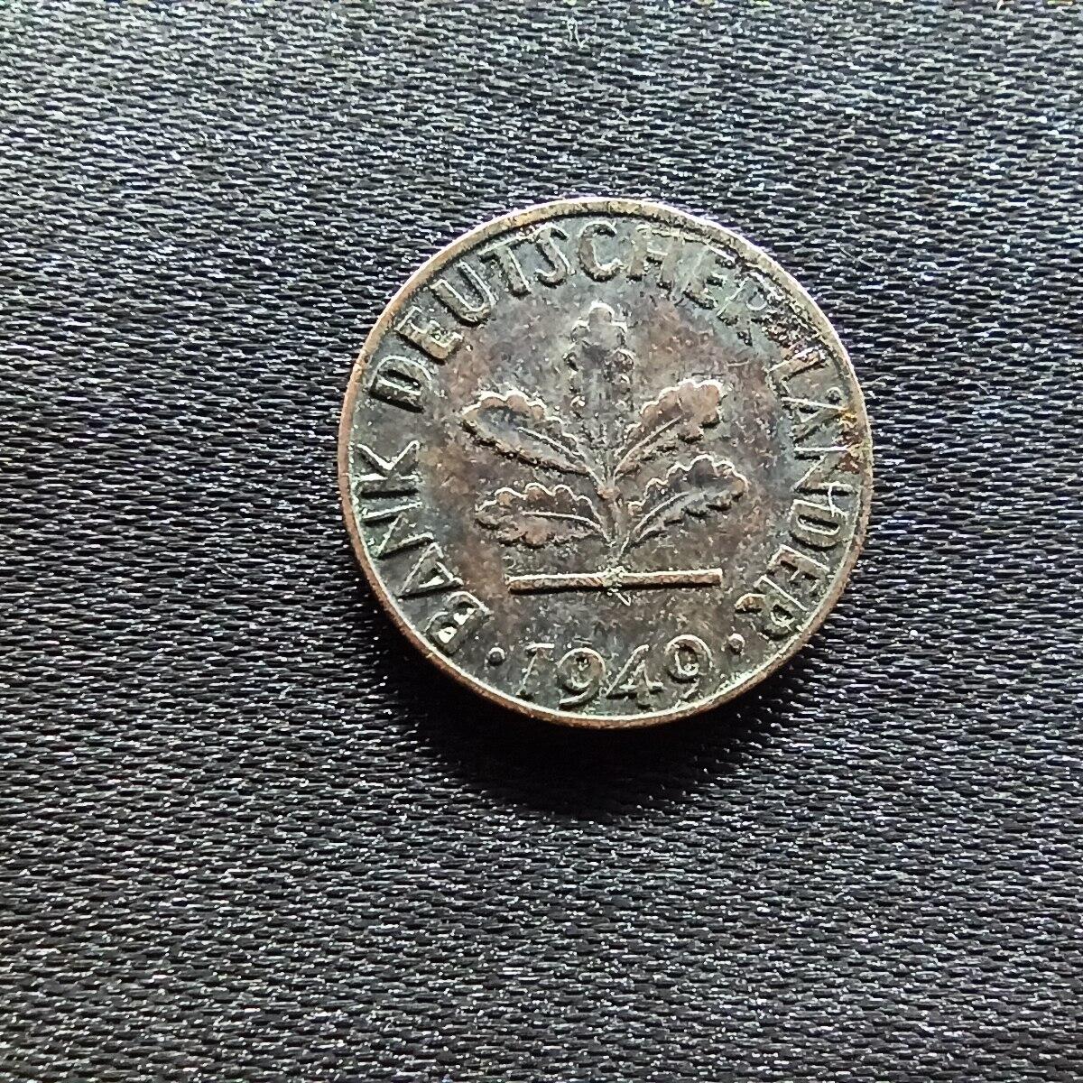 邮泉阁限时拍卖第九场 德国硬币专场二 德国1949年1芬尼J版