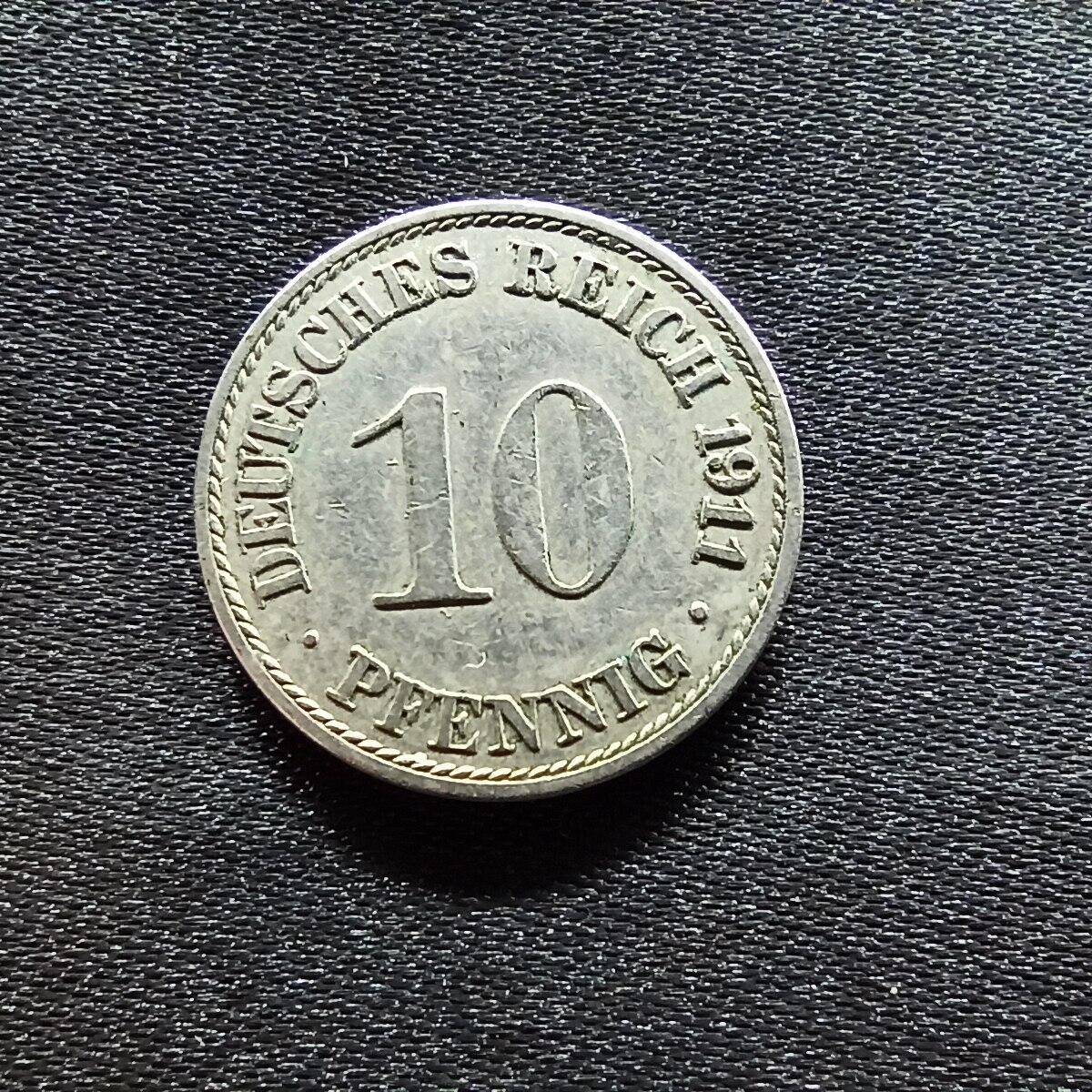 邮泉阁限时拍卖第九场 德国硬币专场二 德意志帝国1 911年10芬尼A版