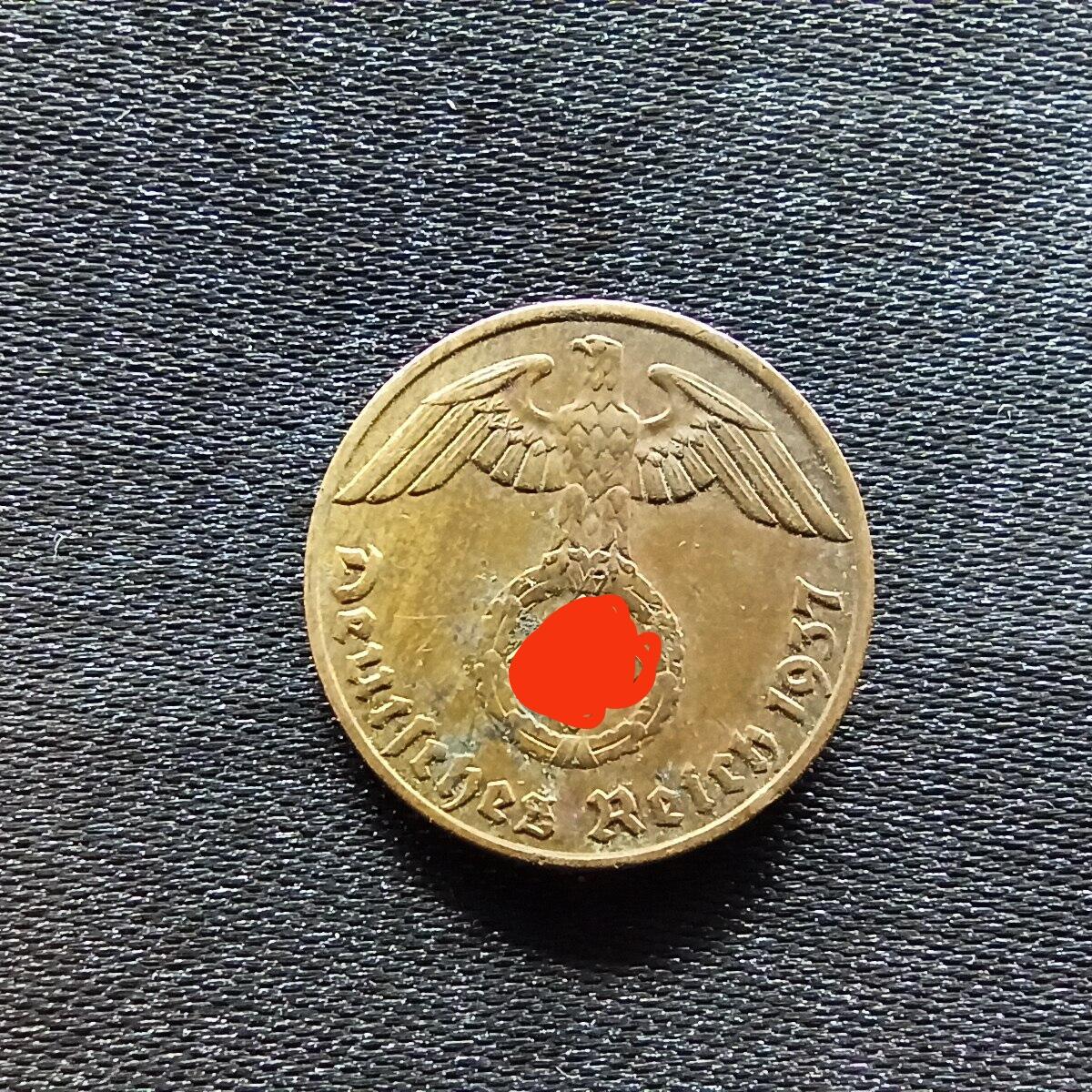 邮泉阁限时拍卖第九场 德国硬币专场二 二战德国1937年1芬尼A版