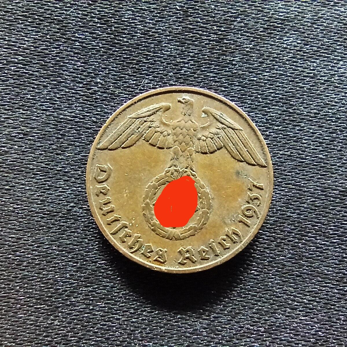 邮泉阁限时拍卖第九场 德国硬币专场二 二战德国1937年1芬尼J版