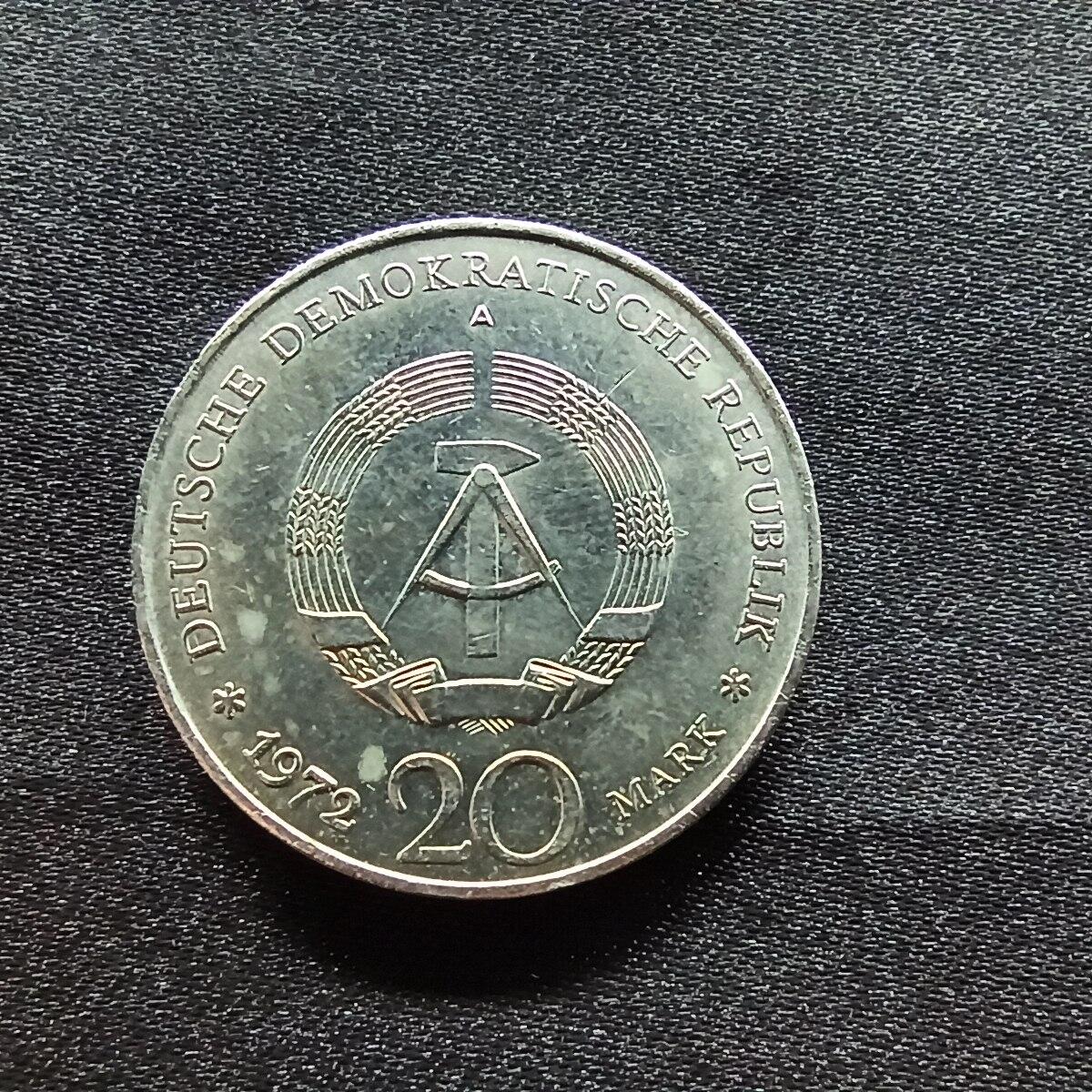 邮泉阁限时拍卖第九场 德国硬币专场二 东德1972年20马克纪念币