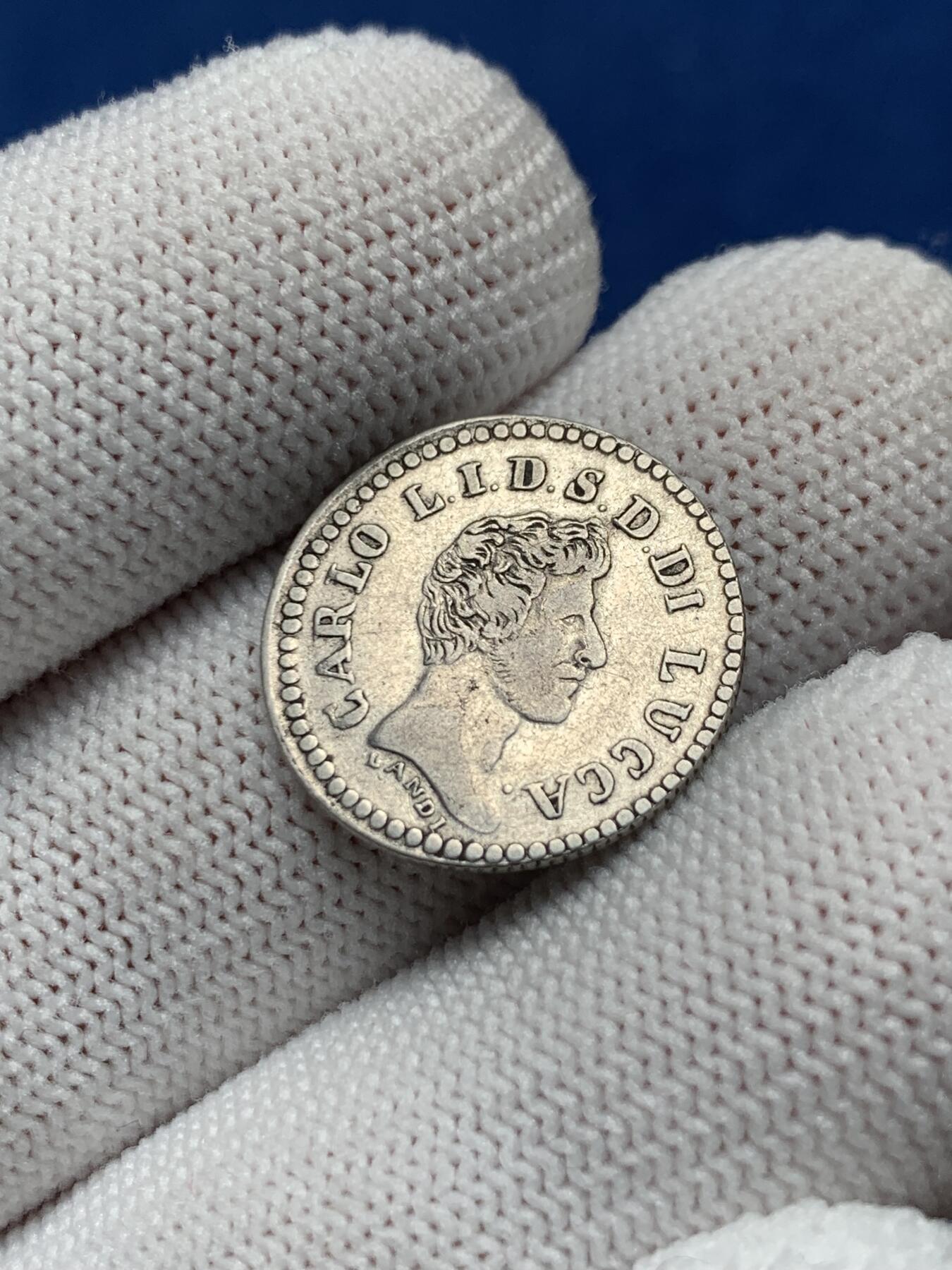 《竞宝斋》第276场- 周日，周一 2场连拍 （全场包邮） 意大利卢卡1838年10苏银币齿边