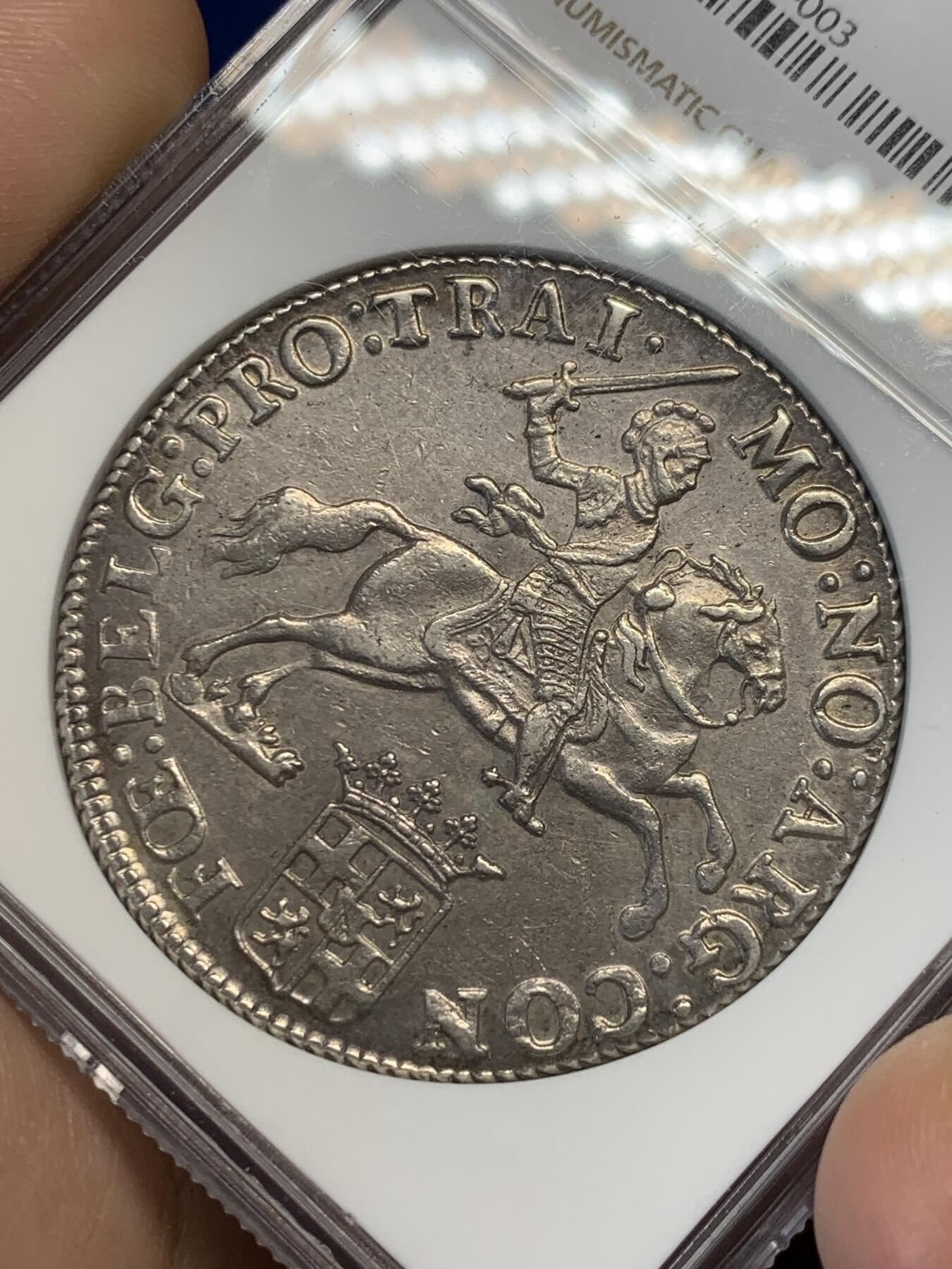 《竞宝斋》第276场- 周日，周一 2场连拍 （全场包邮） NGC AUD 荷兰乌特勒支1791年大马剑银币 细节锐利