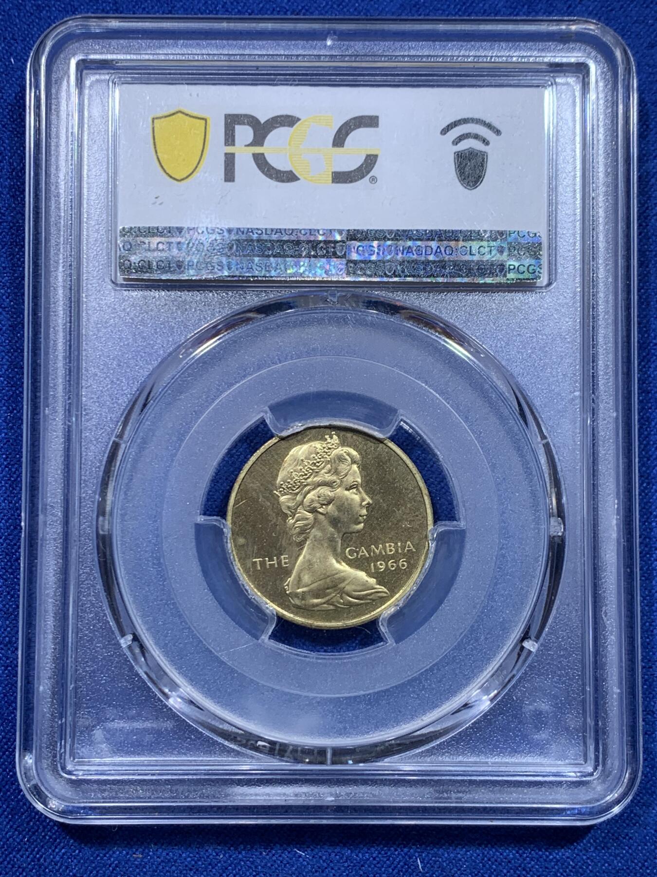 《竞宝斋》第276场- 周日，周一 2场连拍 （全场包邮） PCGS PR65CAM 冈比亚1966年3便士精制币 铸造量6600枚