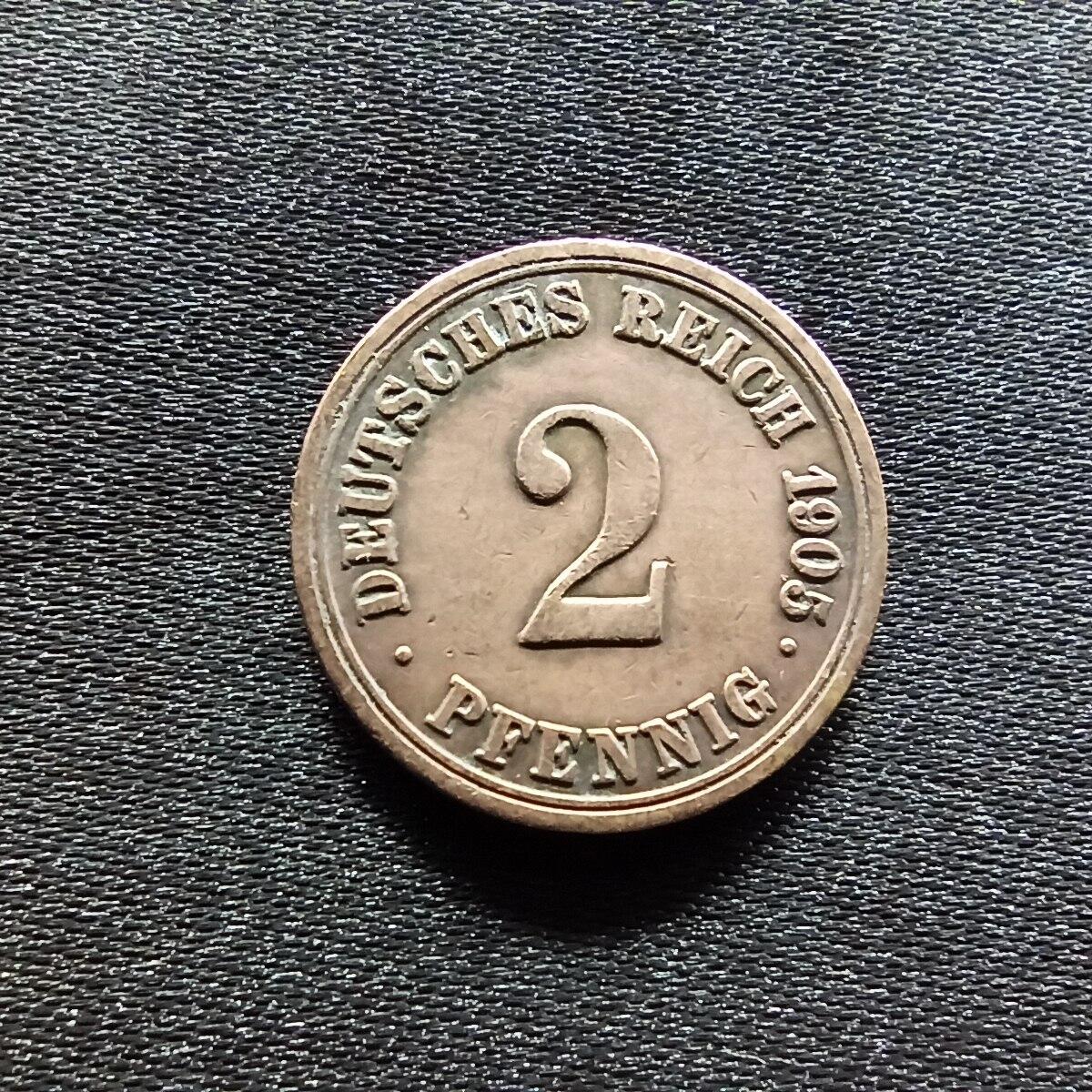 邮泉阁限时拍卖第九场 德国硬币专场二 德意志帝国1905年2芬尼A版