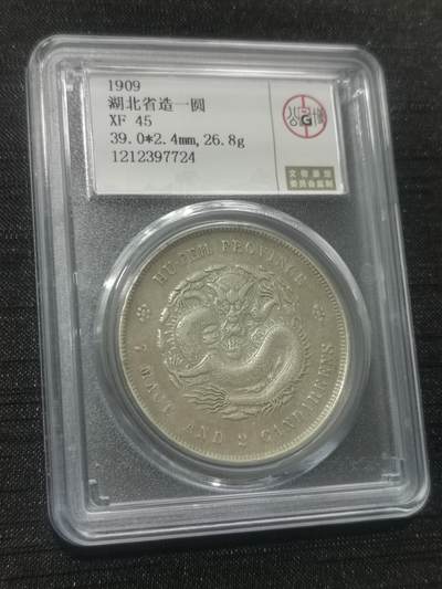 天下钱庄国内外钱币全场保真欢迎参拍 - 湖北宣统龙洋，公博评级XF45