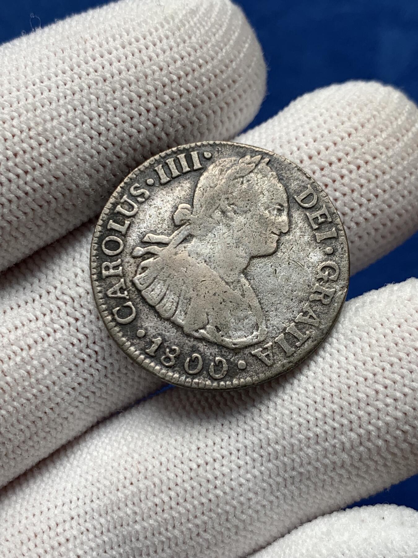 《竞宝斋》第276场- 周日，周一 2场连拍 （全场包邮） 墨西哥1800年双柱2R小银币