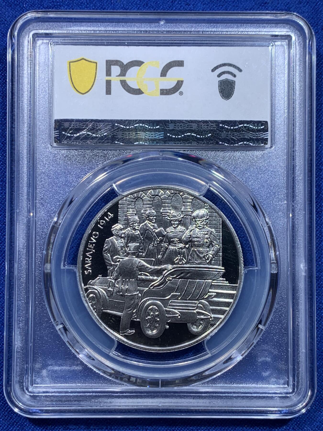 《竞宝斋》第276场- 周日，周一 2场连拍 （全场包邮） PCGS PR69DCAM  1999 奥地利 100先令  萨拉热窝事件银币