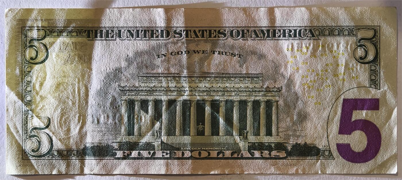 紫瑗钱币——第361期拍卖——纸币场 美国 2013年 B版 无序列 亚伯拉罕·林肯 5美元 彩色版 AU