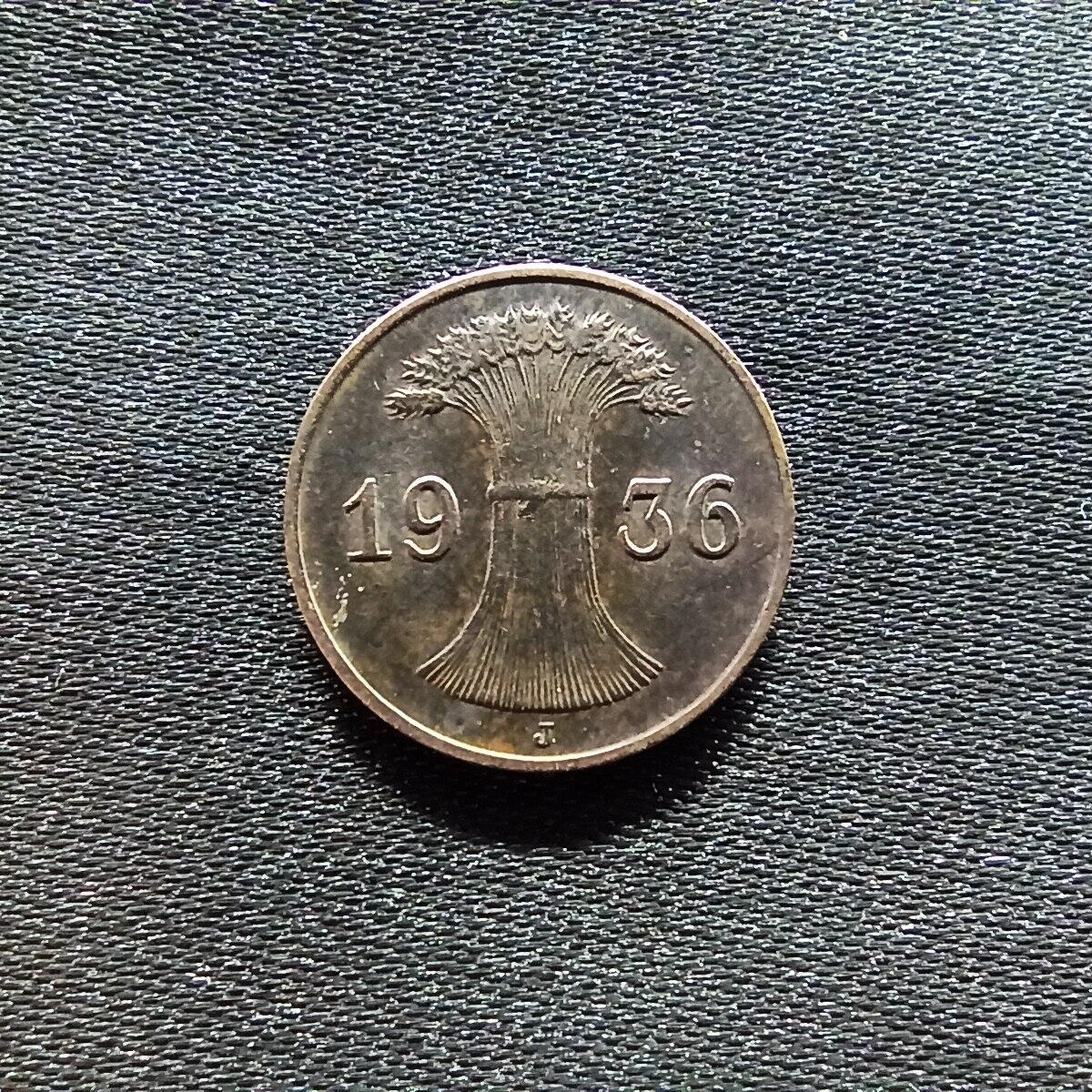 邮泉阁限时拍卖第九场 德国硬币专场二 德国1936年1芬尼J版