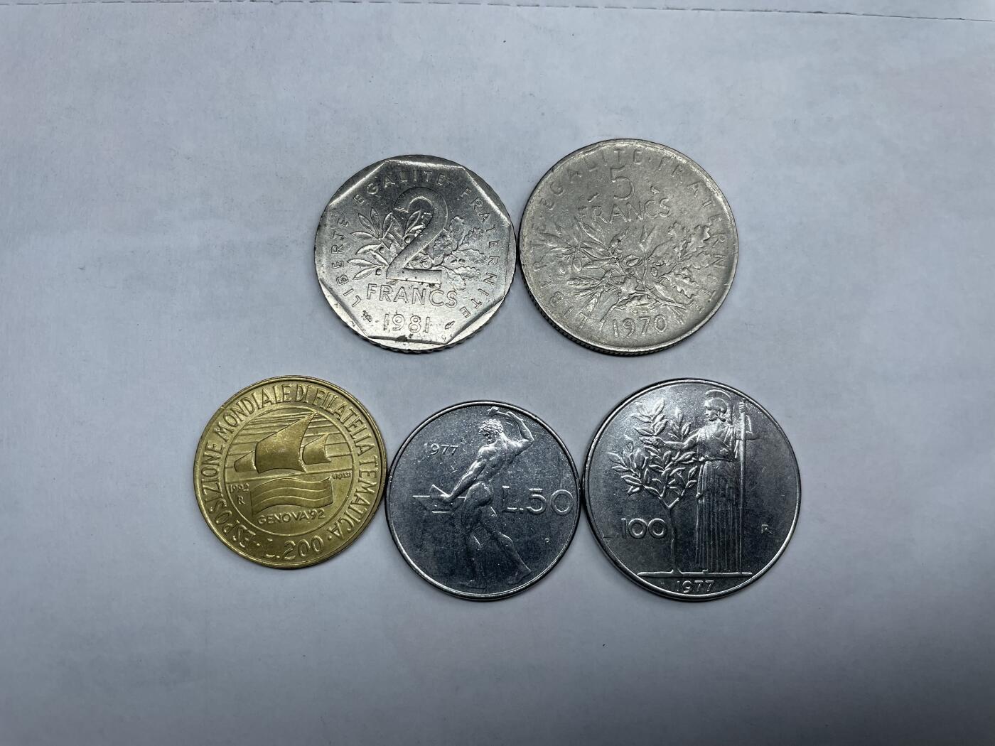 2024年集古藏今外币拍卖第八期-第6场—（总第76拍） 法国和意大利5枚