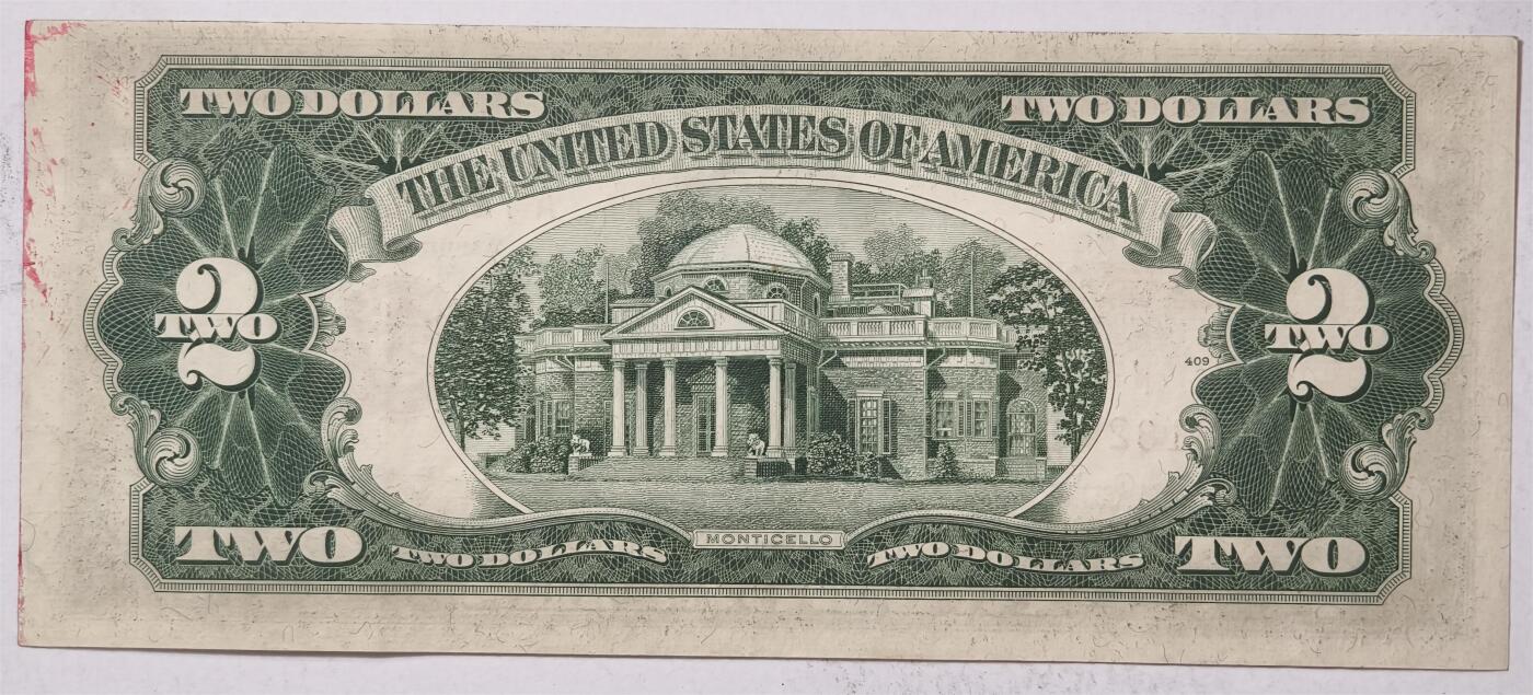 紫瑗钱币——第375期拍卖——纸币场 美国 1953年 C序列 托马斯·杰斐逊 2美元 红印 政府券 UNC-