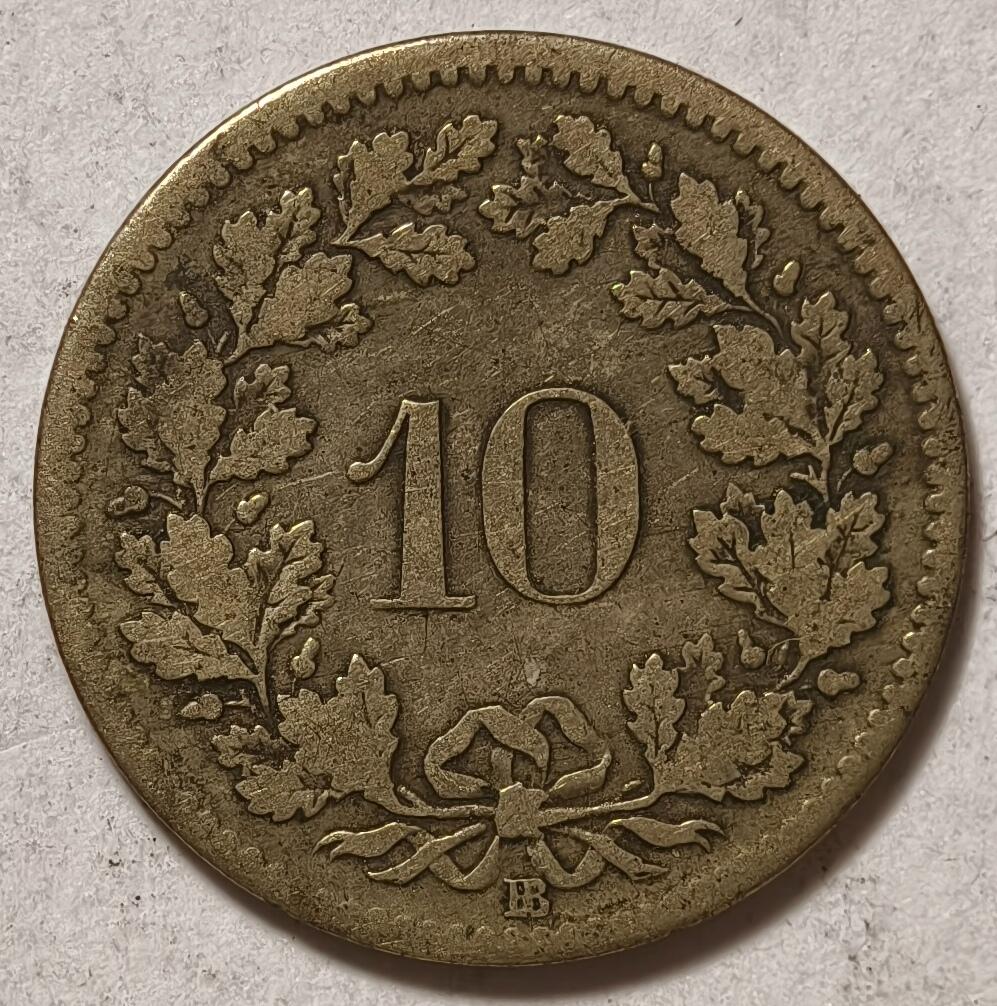 紫瑗钱币——第362期拍卖 瑞士 1850年 赫尔维蒂亚 10分 铜币