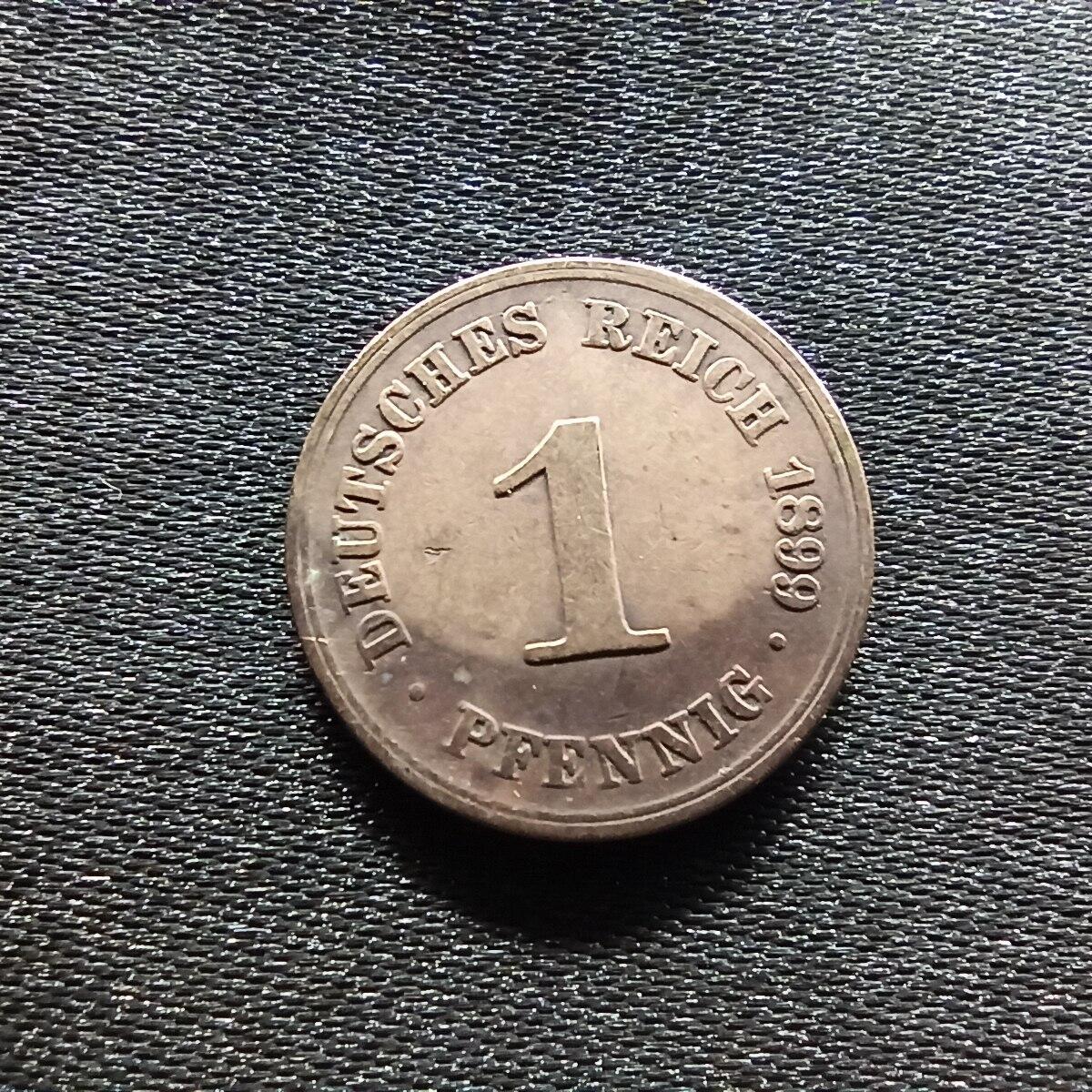 邮泉阁限时拍卖第九场 德国硬币专场二 德意志帝国1899年1芬尼A版