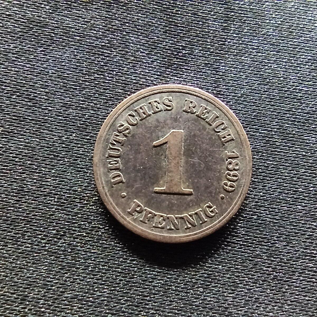 邮泉阁限时拍卖第九场 德国硬币专场二 德意志帝国1899年1芬尼F版