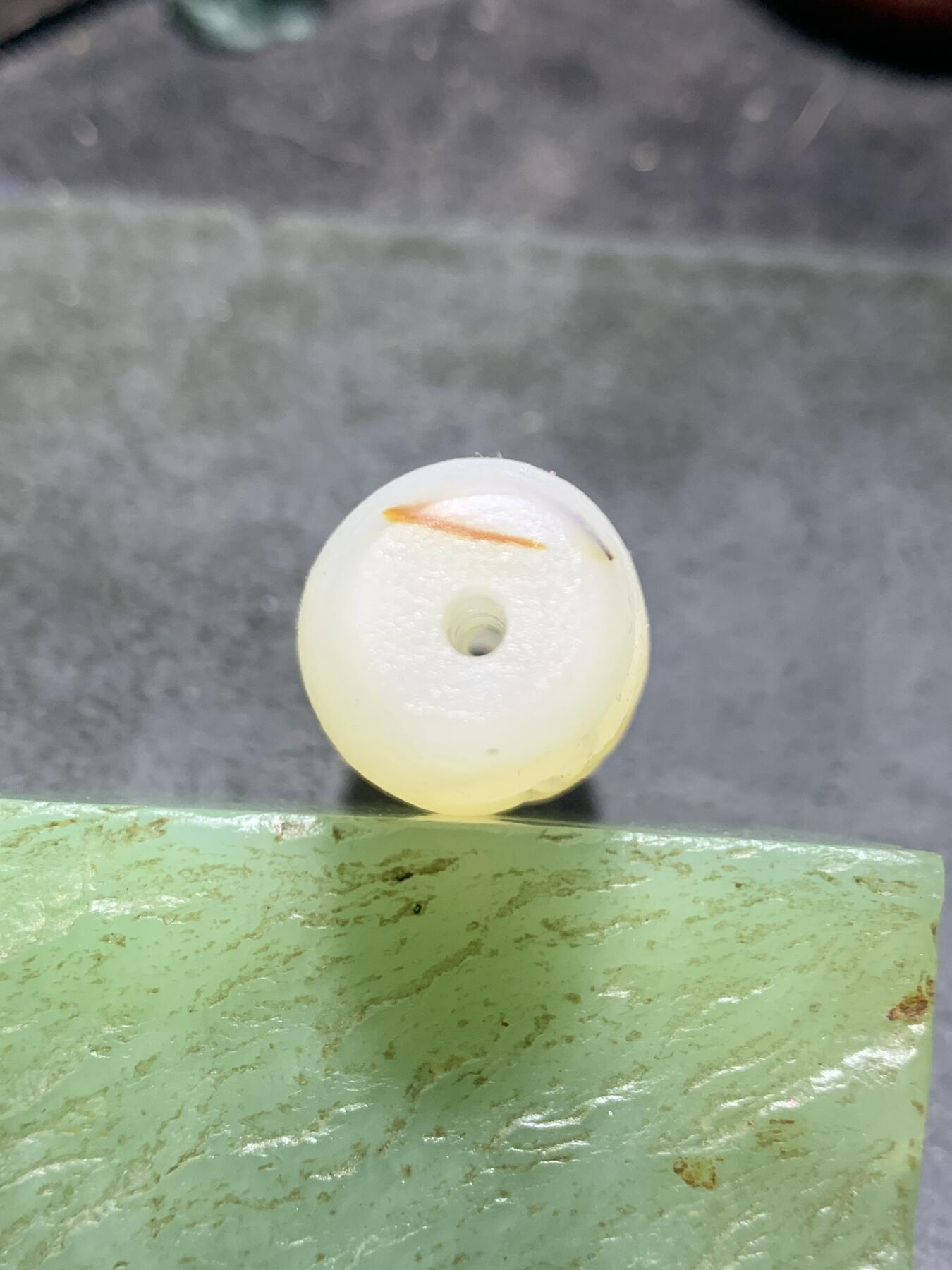 精美高玉化海洋玉髓手工雕刻竹子大桶珠一个！