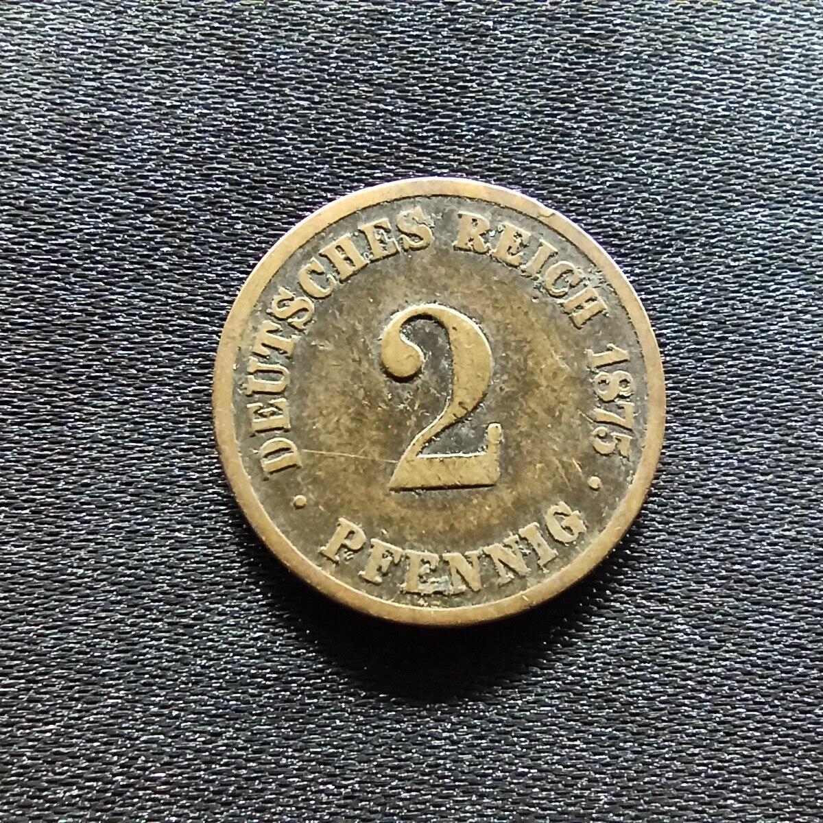 邮泉阁限时拍卖第九场 德国硬币专场二 德意志帝国1875年2芬尼C版