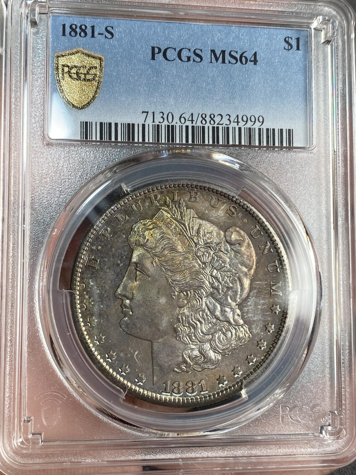 【麦稀奇世界钱币展】万国钱币拍卖第027期（五月端阳●万国夏季大拍） PCGS MS64 1881S美国摩根一元