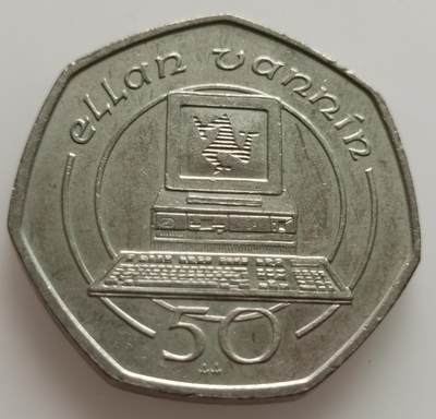 各种国外老铜币老银币端午节专场（中拍皆有赠品） - 马恩1989年电脑50便士