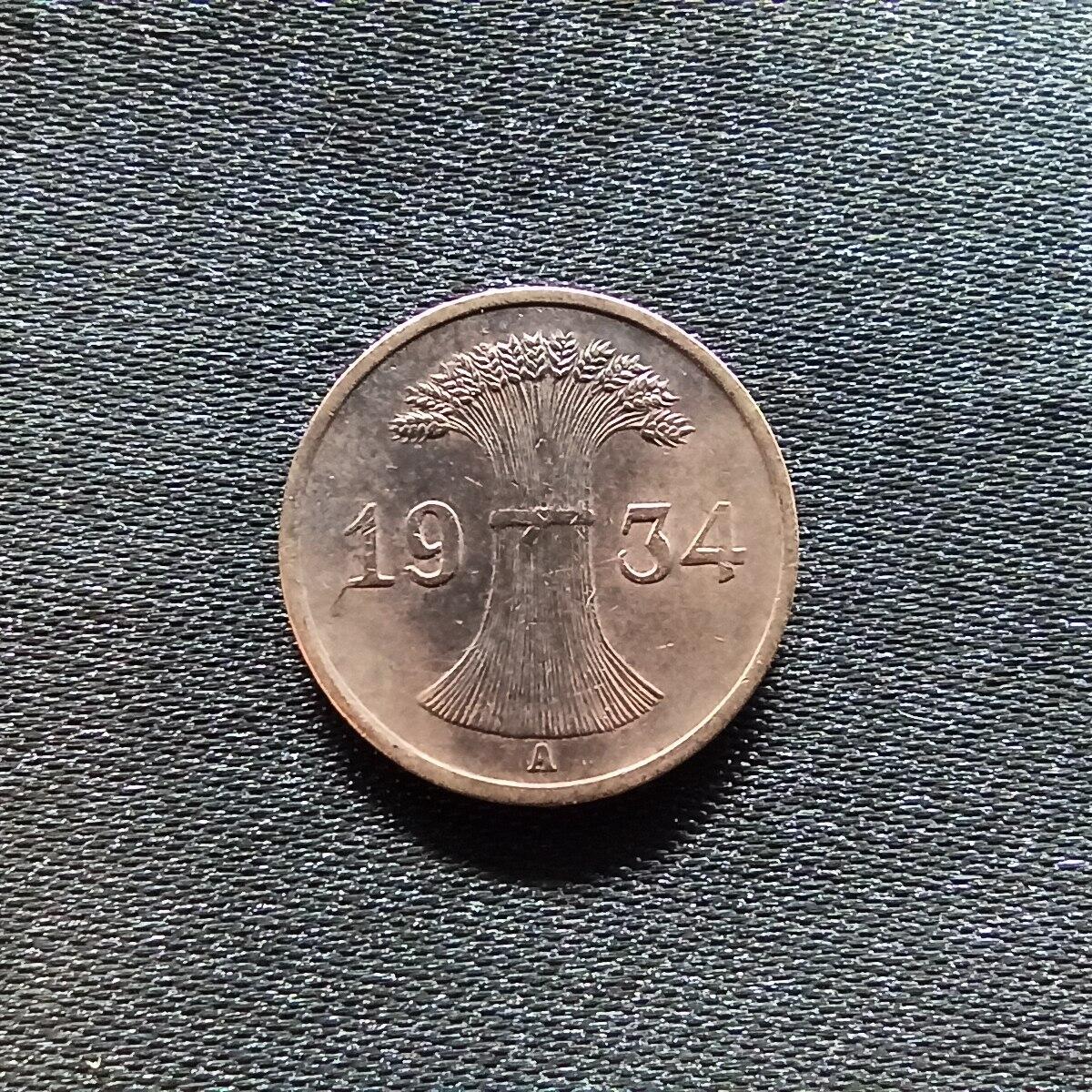 邮泉阁限时拍卖第九场 德国硬币专场二 德国1934年1芬尼A版