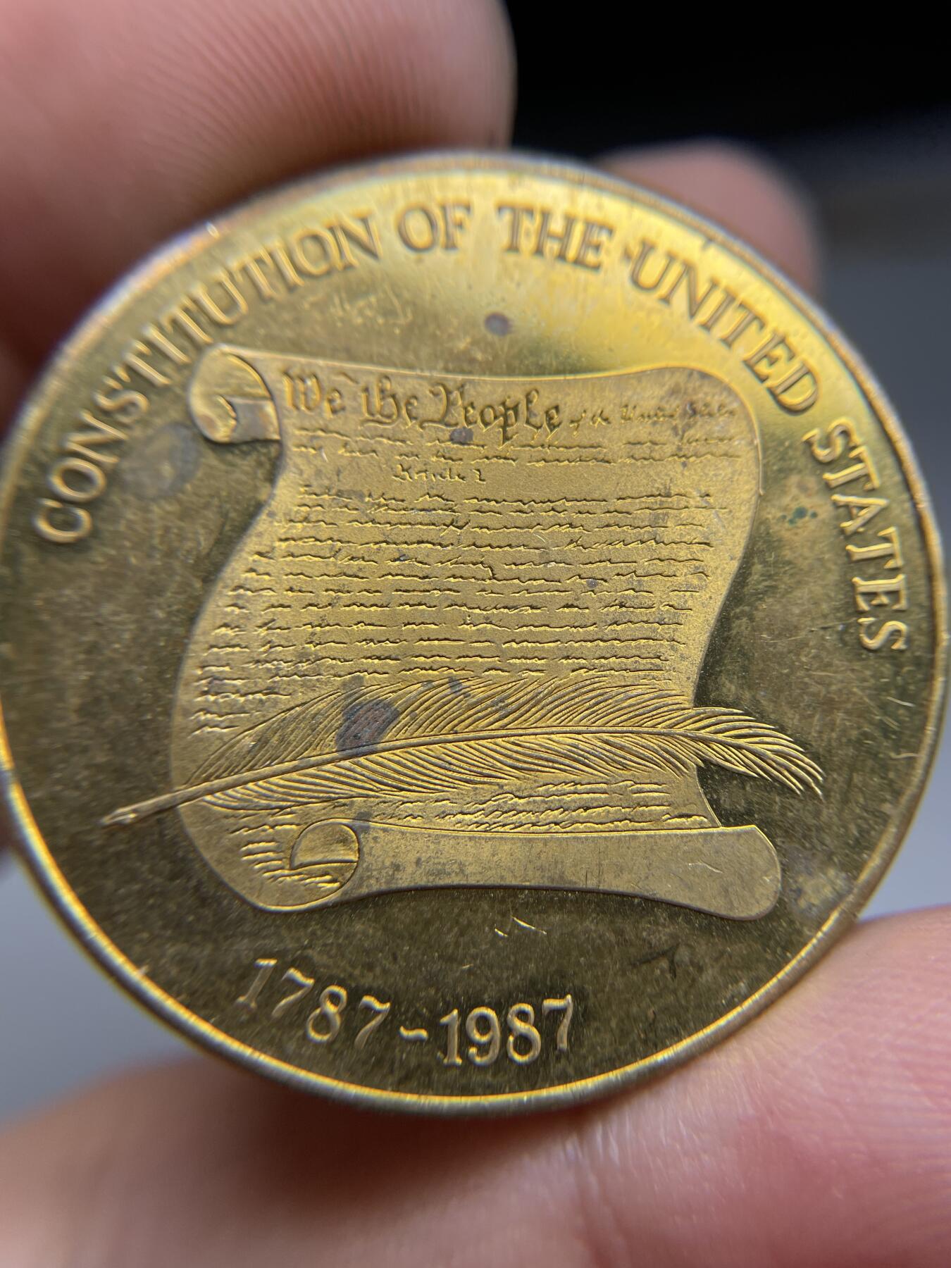 2024年集古藏今外币拍卖第八期-第6场—（总第76拍） 1987年美国独立宣言纪念章，38mm