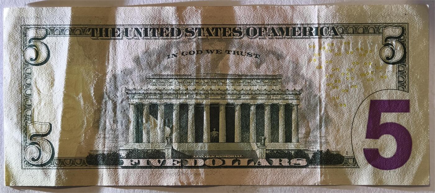 紫瑗钱币——第375期拍卖——纸币场 美国 2009年 L版 无序列 亚伯拉罕·林肯 5美元 彩色版 AU