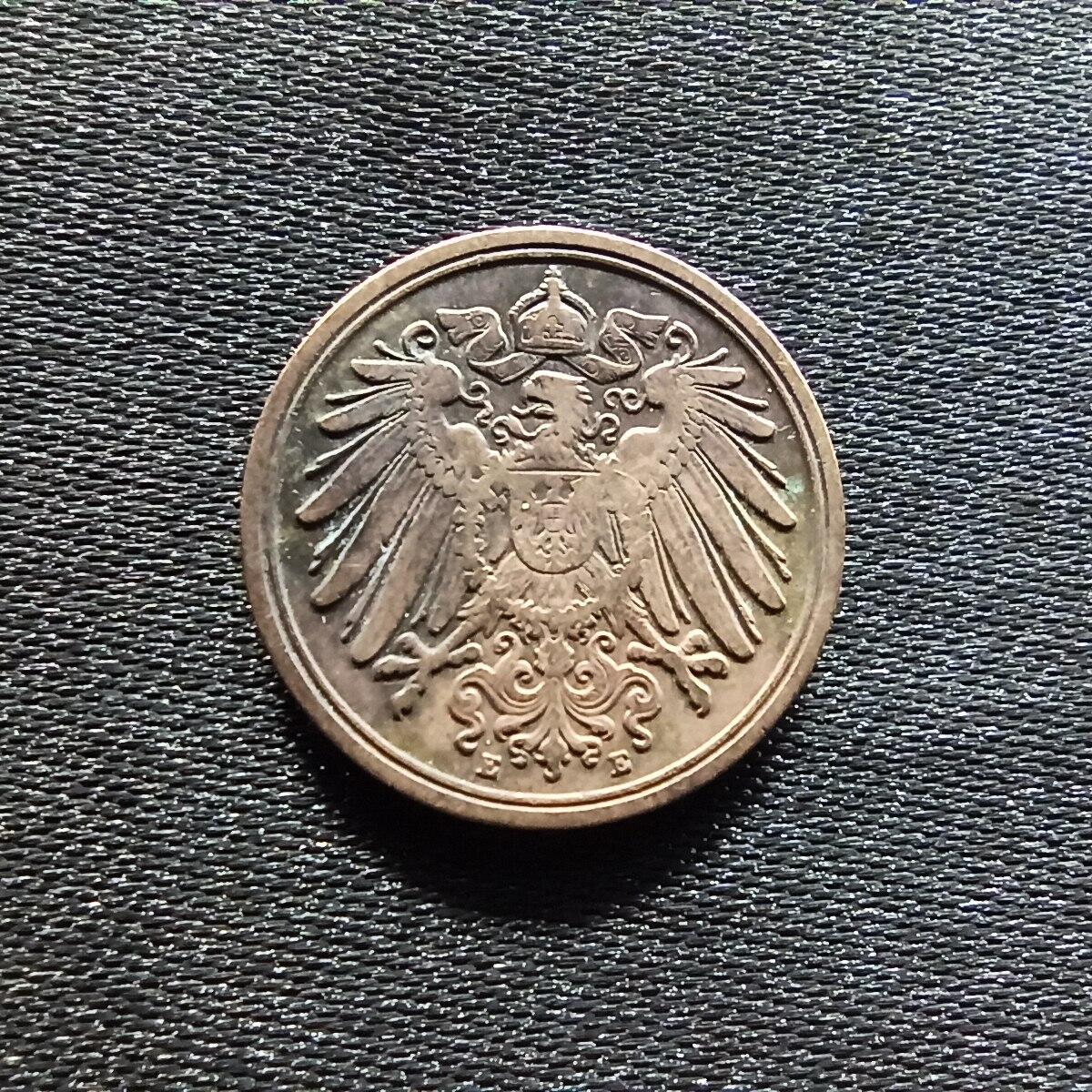 邮泉阁限时拍卖第九场 德国硬币专场二 德意志帝国1907年1芬尼E版