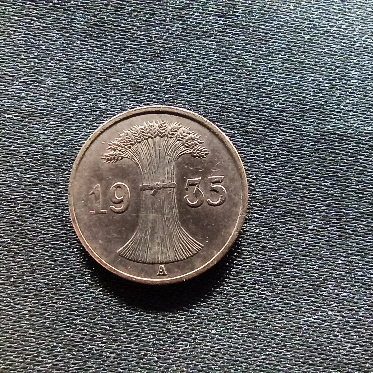 邮泉阁限时拍卖第九场 德国硬币专场二 德国1935年1芬尼A版