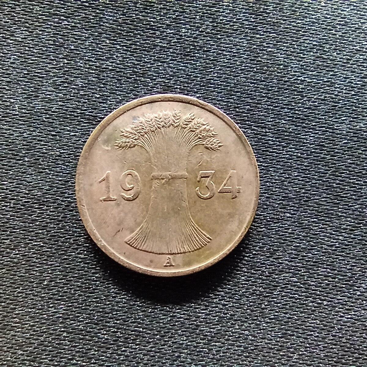 邮泉阁限时拍卖第九场 德国硬币专场二 德国1934年1芬尼A版