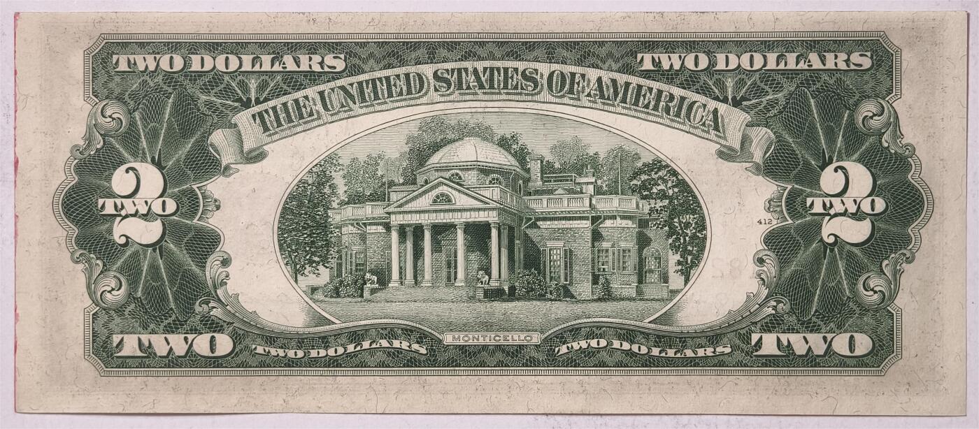 紫瑗钱币——第361期拍卖——纸币场 美国 1953年 C序列 托马斯·杰斐逊 2美元 红印 政府券 UNC-