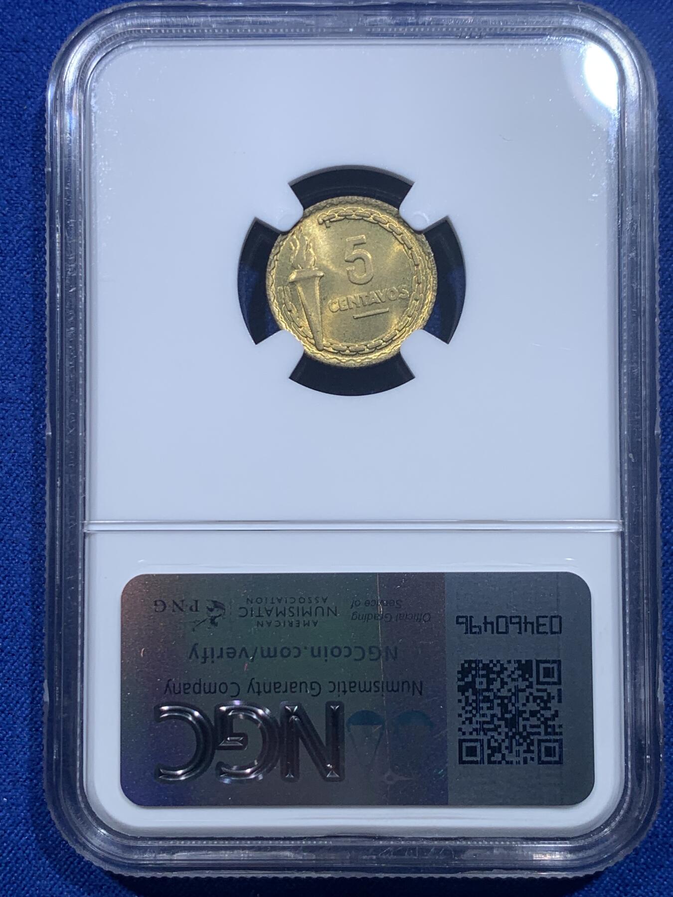 《竞宝斋》第276场- 周日，周一 2场连拍 （全场包邮） 3枚一组 NGC MS64/62/63 秘鲁1954年5分/10分/20分铜币