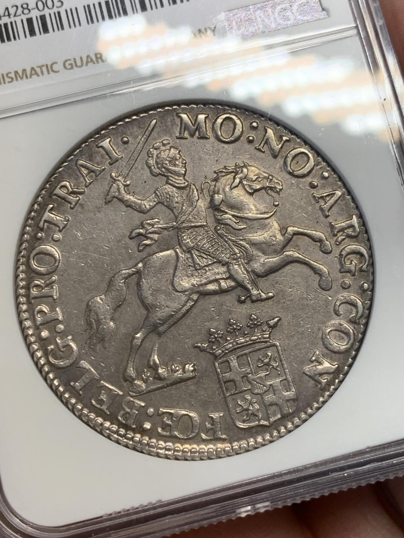 《竞宝斋》第276场- 周日，周一 2场连拍 （全场包邮） NGC AUD 荷兰乌特勒支1791年大马剑银币 细节锐利