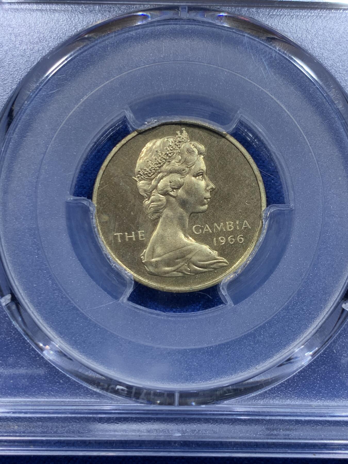 《竞宝斋》第276场- 周日，周一 2场连拍 （全场包邮） PCGS PR65CAM 冈比亚1966年3便士精制币 铸造量6600枚