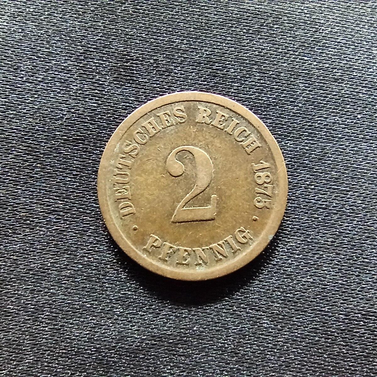 邮泉阁限时拍卖第九场 德国硬币专场二 德意志帝国1875年2芬尼D版