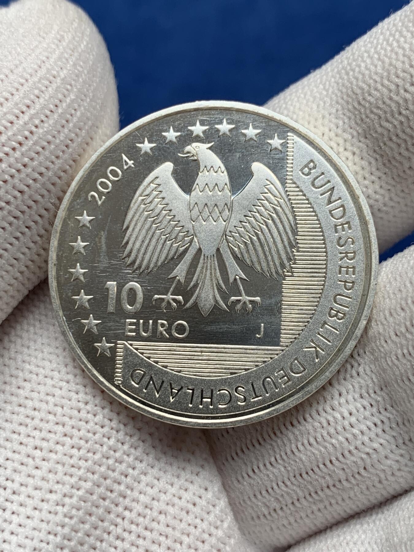 《竞宝斋》第276场- 周日，周一 2场连拍 （全场包邮） 德国2004年瓦登海国家公园10欧纪念银币 18g 925银