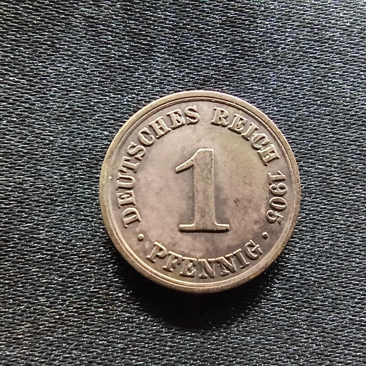 邮泉阁限时拍卖第九场 德国硬币专场二 德意志帝国1905年1芬尼A版