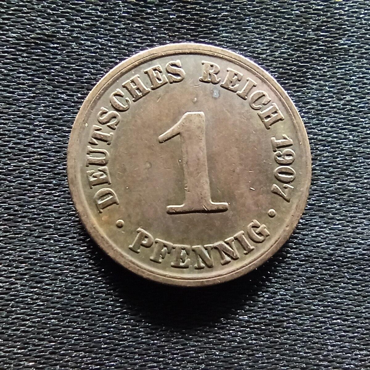 邮泉阁限时拍卖第九场 德国硬币专场二 德意志帝国1907年1芬尼A版