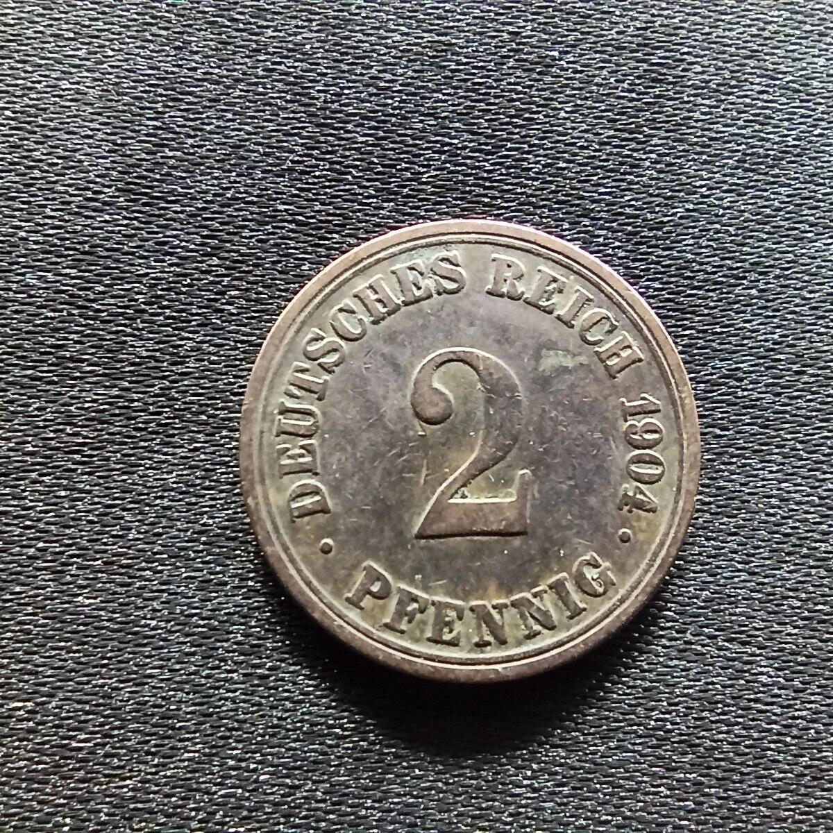 邮泉阁限时拍卖第九场 德国硬币专场二 德意志帝国1904年2芬尼A版