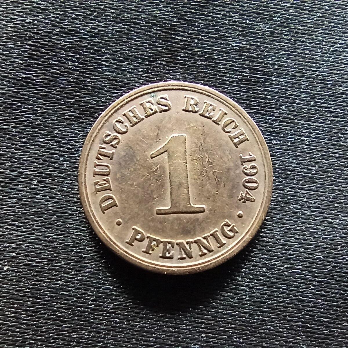 邮泉阁限时拍卖第九场 德国硬币专场二 德意志帝国1904年1芬尼A版