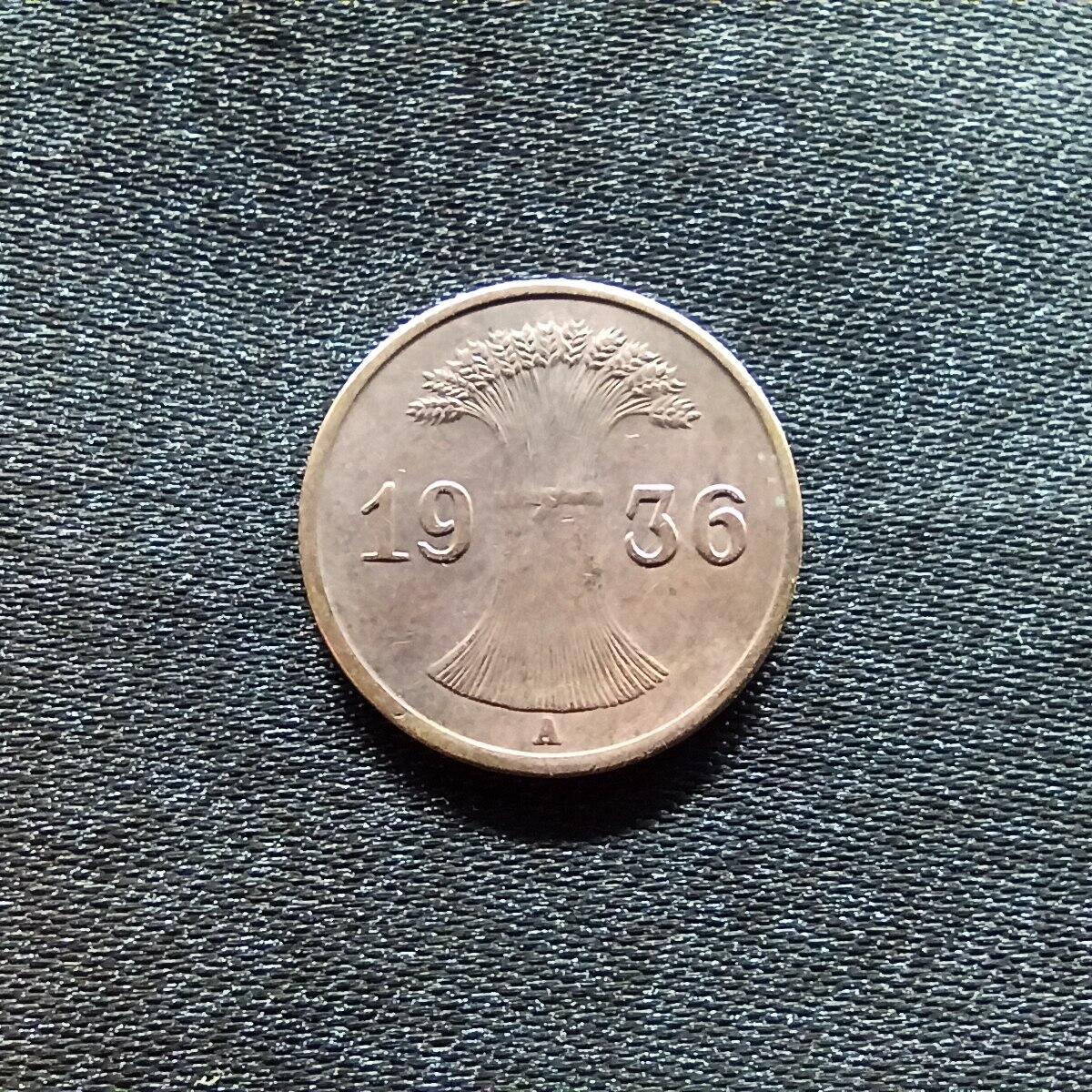 邮泉阁限时拍卖第九场 德国硬币专场二 德国1936年1芬尼A版