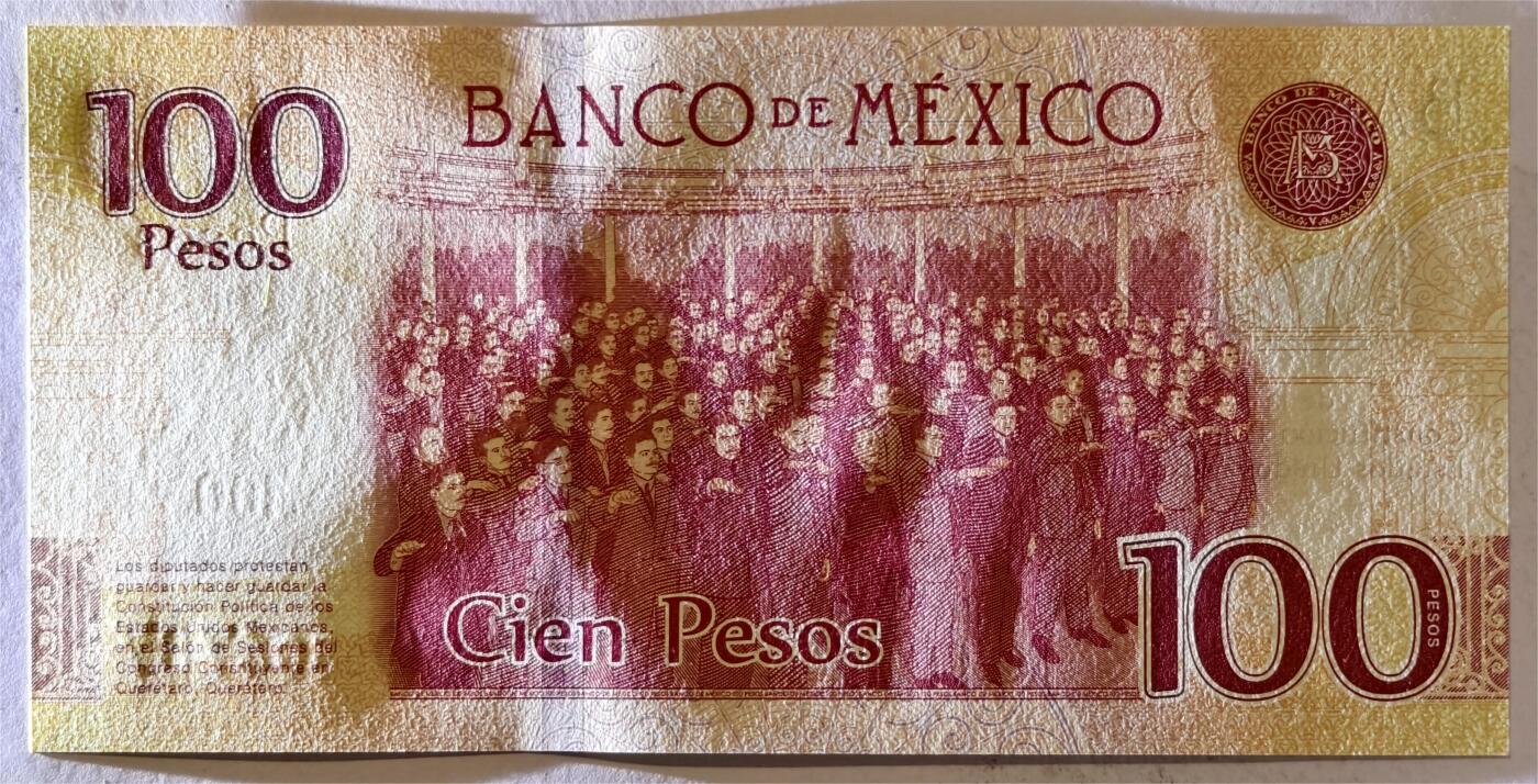 紫瑗钱币——第375期拍卖——纸币场 墨西哥 2017年 宪法颁布100周年 纪念钞 100比索 UNC