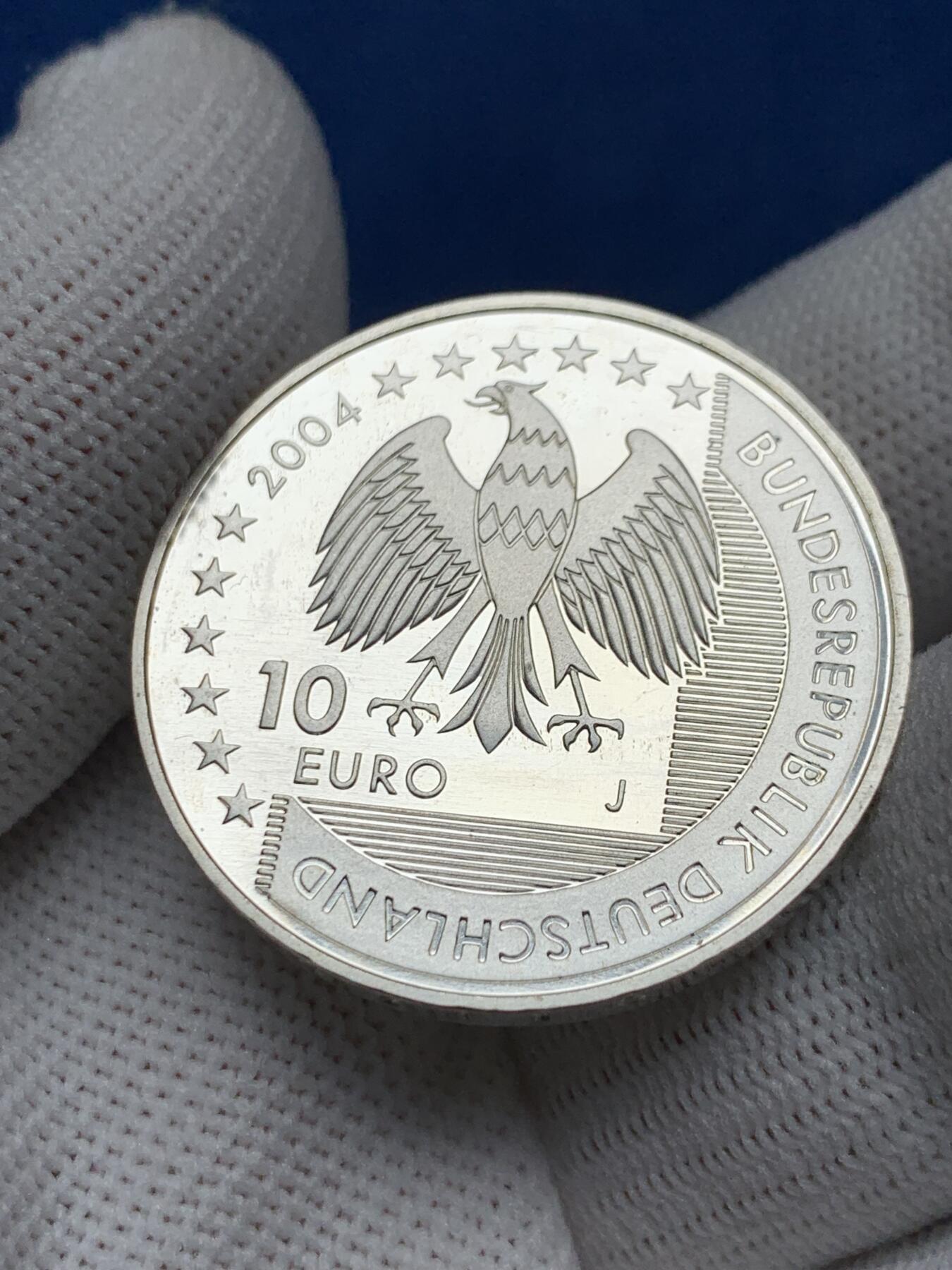 《竞宝斋》第276场- 周日，周一 2场连拍 （全场包邮） 德国2004年瓦登海国家公园10欧纪念银币 18g 925银