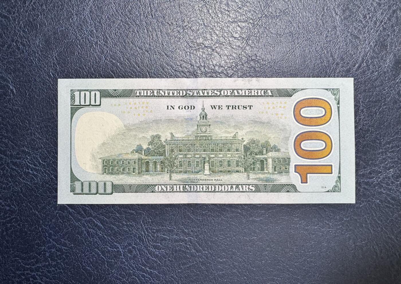 收藏联盟Quantum Auction 第351期拍卖  美国联邦2017年100美元豹子号555 品相UNC 号码无47